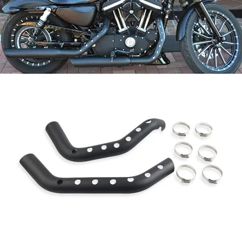 2vnt Skirti Harley Sportster XL 883 1200 2014 2015 Motociklo Išmetimo Vamzdžio Šilumos Skydas Duslintuvo Guard Anti-nusiplikymas Apsauginis Dangtelis