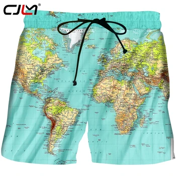 CJLM Naujausias Harajuku Moterų/ Vyrų 3D Atspausdintas Žemėlapis Valdybos Šortai Unisex Trumpas Pants Plus Size Paplūdimio Šortai Prarasti Custom Modelis 1