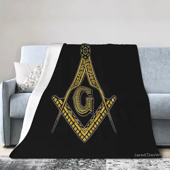 Freemason (Black & Gold) Ultra-Minkštas Mikro Vilnos Antklodė 1
