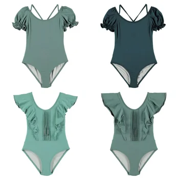 Iki 2023 m. Vaikų Mergaičių Maudymosi kostiumai Vienas Gabalas Quick Dry Swimwears Paplūdimio Karšto Pavasario Atostogų Maudymosi Dirželis maudymosi kostiumėlį Vaikai Mergina 1-11Y 1