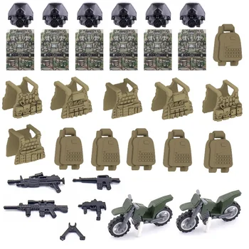 Karinės Mini figūrėlių, Nr. Playmobil Ginklų rusijos Alfa Kareivis Šiuolaikinės Specialiosios Pajėgos SWAT Armija Kūrimo Bloką Plytų Žaislas 1