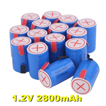 Nauja skaičius 4/5 SC Sub C li-ion Li-Po Ličio Baterija didelės iškrovos 1.2 V 2800mAh Įkraunamas Ni-MH Baterijas, Suvirinimo Skirtukai