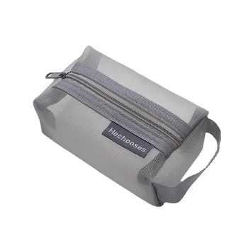 Nešiojamų kvadratinėmis Saugojimo Krepšys Kvėpuojantis Akių Užtrauktukas Maišelis, tualetinių reikmenų Krepšys Tinka Smulkių Daiktų Bankcard 1
