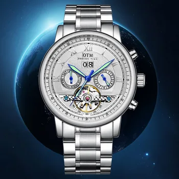 OTM Mens 2023 Atsitiktinis Šviesos Laikrodžiai Mechaninė Vyras Mada Automatinis Laikrodis atsparus Vandeniui Vyrų darbo Kalendorius Data Laikrodis