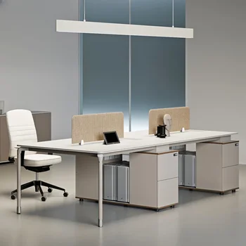 Paprastas ir modernus derinys stalas ir kėdė personalo tarnyba, keturių asmuo stalas darbuotojo darbo vieta, biuro šviesos prabanga 1