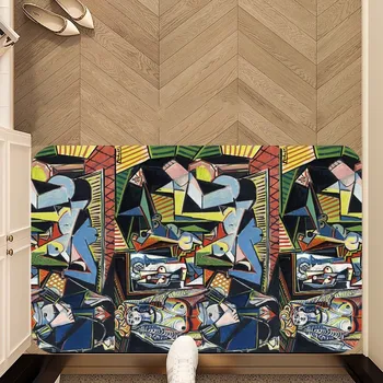 Picasso Abstraktaus Meno Grindų Kilimėlis Grindų Kilimėlis Miegamojo Puošmena Balkonas Anti-Slip Słomianka Kambarį Kilimas 1