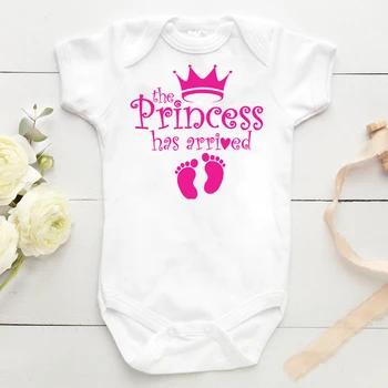 Princesė Atvyko kūdikių Bodysuit Vienas Gabalas viršūnes Baby Girl Coming Home jumpsuit kūdikių apranga spausdinti 1