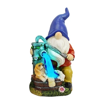 Sodo Gnome Statula,Saulės Energija Varomas Lauko Apdaila Su Mėlynos Šviesos Dervos Skulptūrų Kiemo Vejos Kieme Meno Ornamentas 1