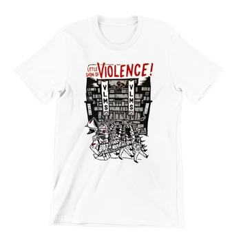 Vio Lence Šiek Tiek Parodyti Smurto Grafinis Drabužių Vyrų T-Shirt Baltos Medvilnės Visi Dydis