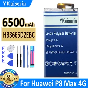 YKaiserin 6500mAh HB3665D2EBC Baterija Huawei Ascend P8 Max P8Max 4G W0E13 T20 Baterijas + Nemokamas Įrankiai 1