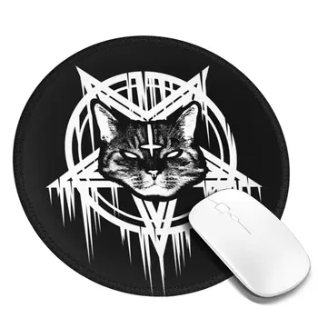 Šėtono Black Metalo Katė 666 Pelės Padas Kietas Anime ubber Kilimėlis Office Home Kompiuterio Anti-Slip Derliaus Kokybės Pelės Kilimėliai 1
