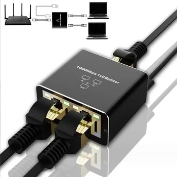 1000Mbps Ethernet Jungties Adapteris USB TypeC 5V Varomas Splitter, nuo 1 iki 2 RJ45 Extender Adapteris 2