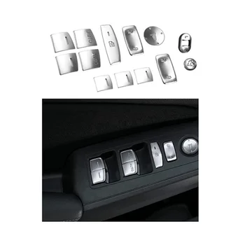 13Pcs Sidabro Lango Stiklo Pakėlimo Mygtuką Perjungti Padengti Apdaila Lipdukas Honda Civic 11 Gen 2022 2
