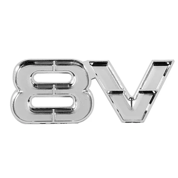 2X 3D Sidabro Auto Motor V8 Automobilio Galiniai Emblema Decal Ženklelis Lipdukas 7.5X3.5Cm 2