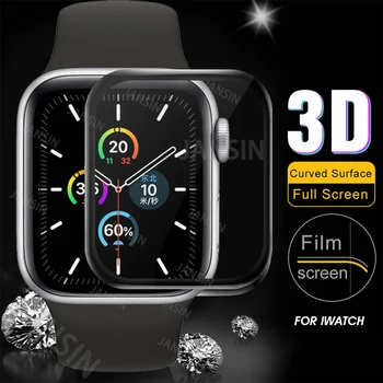 3D Grūdintas Stiklas Apple Žiūrėti Serija 7 6 5 4 3 44mm 40mm 41mm 45mm iwatch SE Screen Protector filmas 