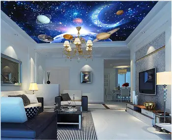 3d lubų freskomis tapetai pasirinktinius nuotraukų Kosminės erdvės žvaigždėtas dangus namų dekoro 3d sienų freskomis užsklanda į kambarį 2