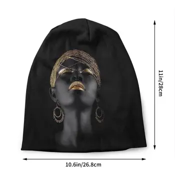 Afrikos Amerikos Moterų, Skullies Beanies Kepurės Hip-Hop Žiemą Šilta, Moterų, Vyrų, Megzti Skrybėlę Suaugusiųjų Unisex Black Queen Variklio Dangčio Skrybėlės 2