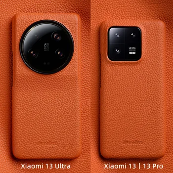 Melkco Originali Odos Atveju Xiaomi 13 Ultra Pro 5G Prabangių Verslo Retro Pull-up Karvė Telefono Dangtelį 2