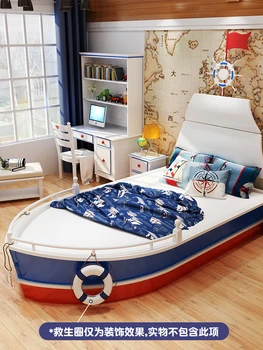 Nestandartiniai baldai Visi medžio masyvo vaiko lova su atitvaro berniukai viengulė lova Kūrybos jūrinis kateris tipo 1,5 m kūdikio lovos 2