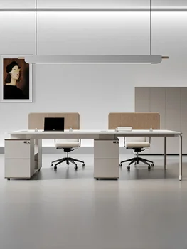 Paprastas ir modernus derinys stalas ir kėdė personalo tarnyba, keturių asmuo stalas darbuotojo darbo vieta, biuro šviesos prabanga 2