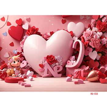 SHENGYONGBAO Raudona Širdies Formos Kūrybos Išpažintis Scenos Fone Valentino Diena Meilės fotostudijos Fotografijos Backdrops RQ-33 2