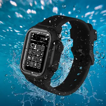 Sporto Diržu, Apple Watch Band Vandeniui Atveju 44mm 42mm iWatch Series 5 4 3 2 Silikono Riešo raiščių Apyrankę Apsauginis Dangtelis 2