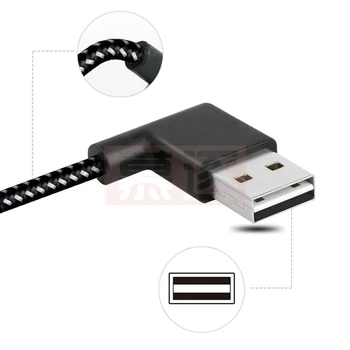 USB 2,0 zu Typ-C-Kabel 90 Grad Stecker USB 3,1 Typ-C Schnelle Lade Datenkabel für alle Typ C Gerät Nailono Geflochtene Kabel 2