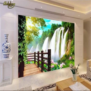 beibehang Custom Waterfall balkonas Freskos Foto Tapetai, Sienų papel de parede 3D tapetų Miegamojo Sienų Dekoras sienos popieriaus 2