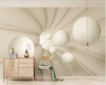 beibehang Užsakymą tapetai 3d futuristinis abstraktūs kosmoso kamuolys kambarį, miegamąjį, TV foną, sienos papel de parede 3d tapetai 2