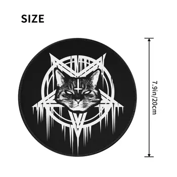 Šėtono Black Metalo Katė 666 Pelės Padas Kietas Anime ubber Kilimėlis Office Home Kompiuterio Anti-Slip Derliaus Kokybės Pelės Kilimėliai 2