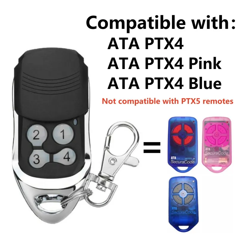 ATA PTX4 Garažo vartų nuotolinio valdymo skirstytuvas durų atidarytuvas komandą siųstuvais Garažo durų imtuvas klavišą 433.92 MHz geležinkelių kodas Nuotrauka 3