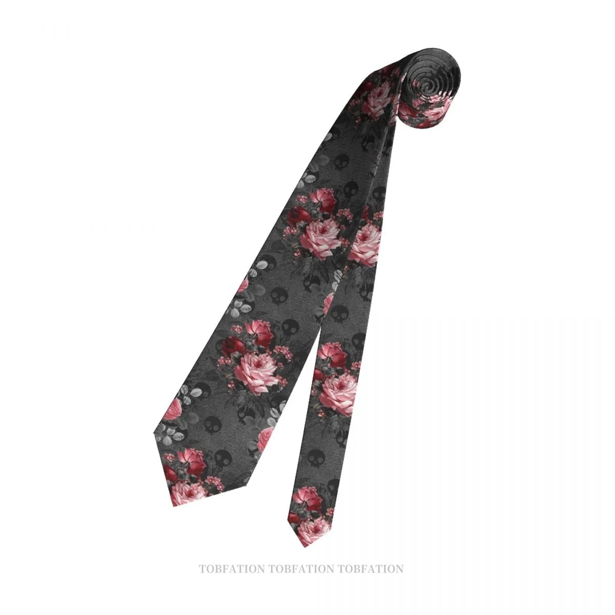 Gotikinės Rožės Modelis Skeletas Kaukolės Kaulų Naujas 3D Spausdinimo Kaklaraištis 8 cm Pločio Poliesterio Necktie Marškinėliai, Aksesuarai, Šaliai Dekoro Nuotrauka 3