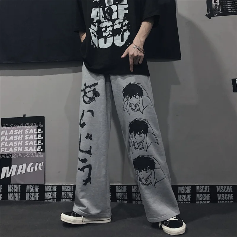 Hip-Hop Pločio Kojų Kelnės Moterims, Vyrams, Atsitiktinis Streetwear Elastinga Juosmens Jogger Kelnes Harajuku Anime Personažai Mados Modelis Nuotrauka 2