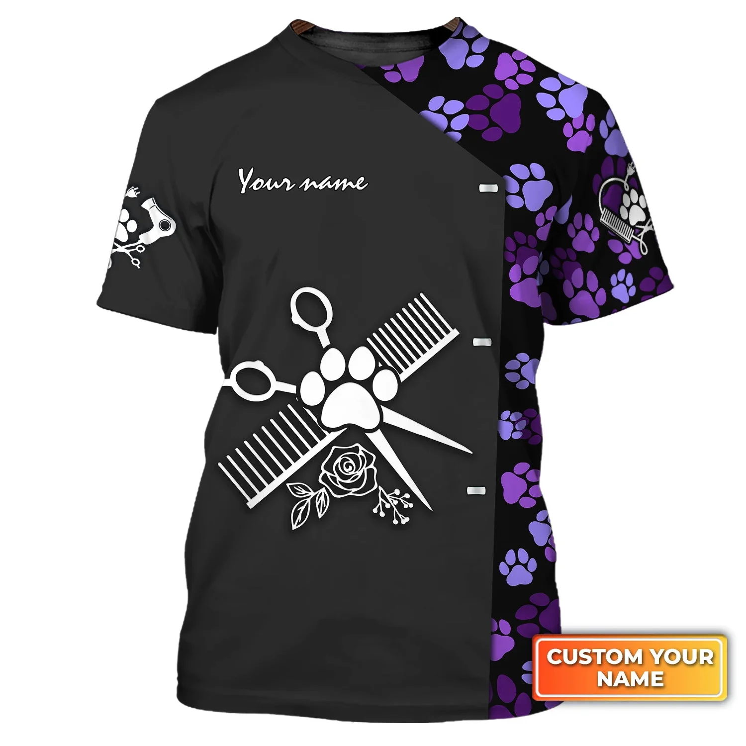 Naujausias Vasaros Viliojimo Vienodas Užsakymą vyriški T-shirt Pet Groomer Asmeninį Pavadinimas 3D Atspausdintas marškinėliai Unisex Atsitiktinis Viršūnes DW173 Nuotrauka 2