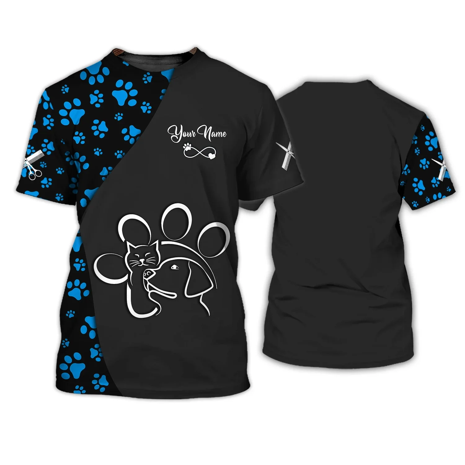 Naujausias Vasaros Viliojimo Vienodas Užsakymą vyriški T-shirt Pet Groomer Asmeninį Pavadinimas 3D Atspausdintas marškinėliai Unisex Atsitiktinis Viršūnes DW173 Nuotrauka 5