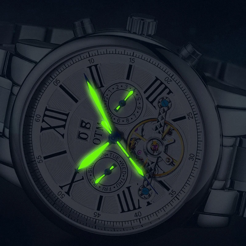 OTM Mens 2023 Atsitiktinis Šviesos Laikrodžiai Mechaninė Vyras Mada Automatinis Laikrodis atsparus Vandeniui Vyrų darbo Kalendorius Data Laikrodis Nuotrauka 4