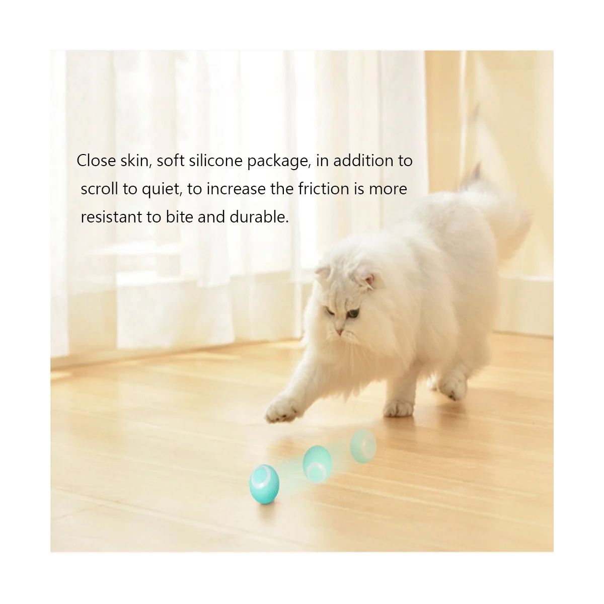 Smart Katės Žaislą, Automatinė Valcavimo Kamuolys Elektros Katės Žaislą, Interaktyvios Mokymo savaeigės Katės Žaislas USB jungtį,Mėlyna Nuotrauka 4