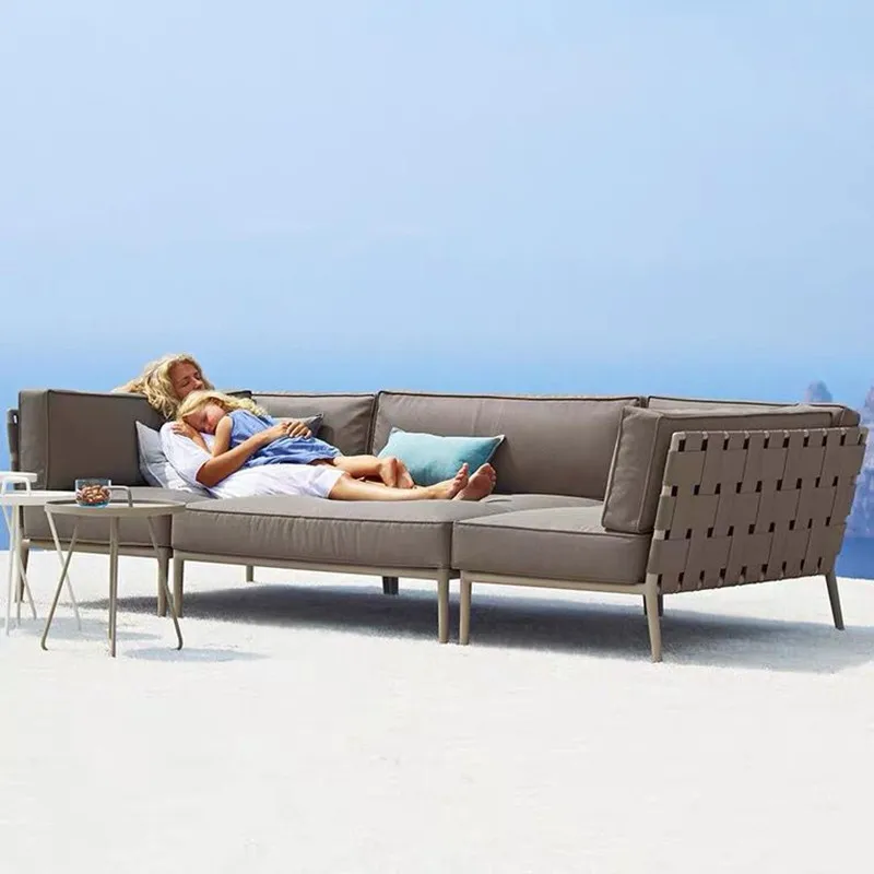 Sofa modelis kambarys, balkonas, kiemas, kanapių virvė austi rotango kėdės villa beach lauko baldai Nuotrauka 4