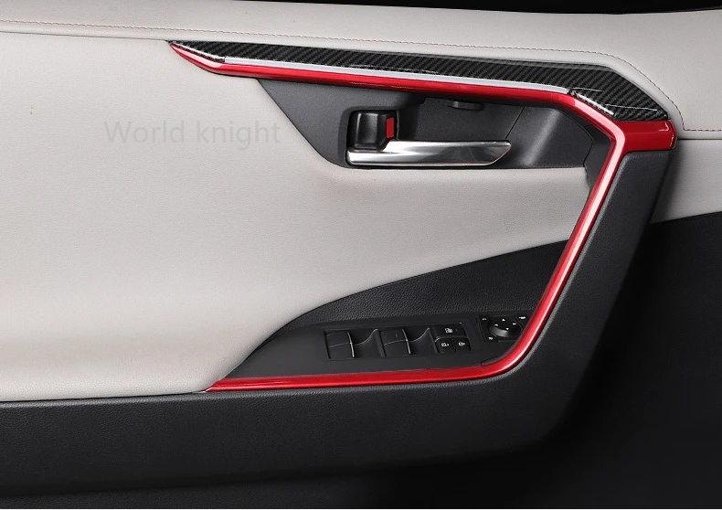 Toyota RAV4 2019 M. - 2021 ABS Anglies fibr/medienos grūdų, automobilių Durys, Interjero Apdailos juostelės Padengti Trim automobilių stilius auto Priedai Nuotrauka 2
