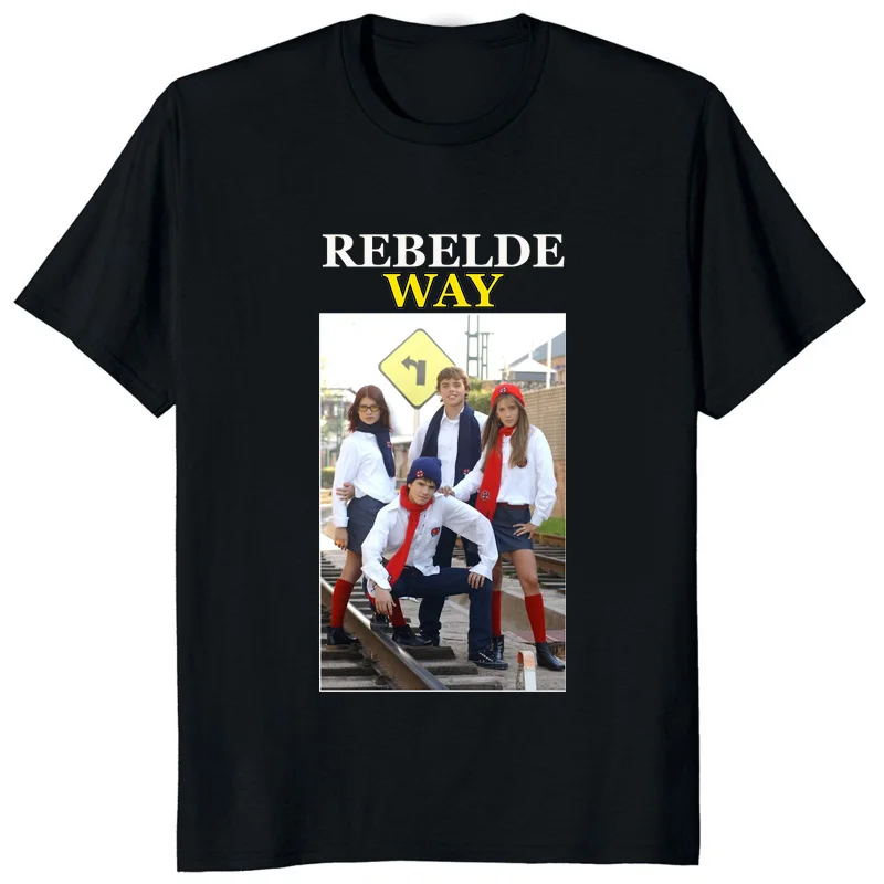 Ubr Rebelde Logotipas Marškinėliai Karšto Pardavimo Hit Interneto Meksikos TV Marškinėliai Naujovė Grafinis Atspausdintas Streetwear Hipster Laisvas Minkštų Tees Nuotrauka 5